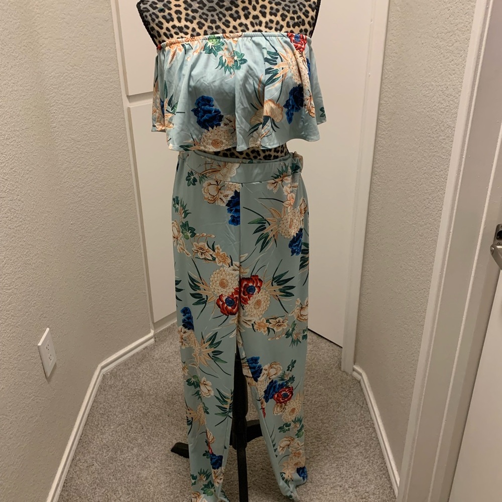 Floral Strapless Jumpsuit